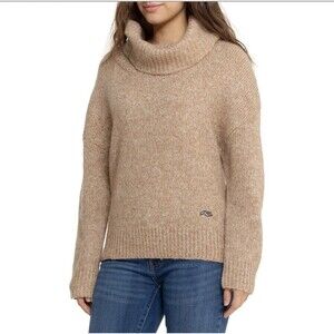 KJUS Cowl‎ Neck Sweater Women Sz M Tan Ultra Soft Mohair & Merino Wool Luxe Knit